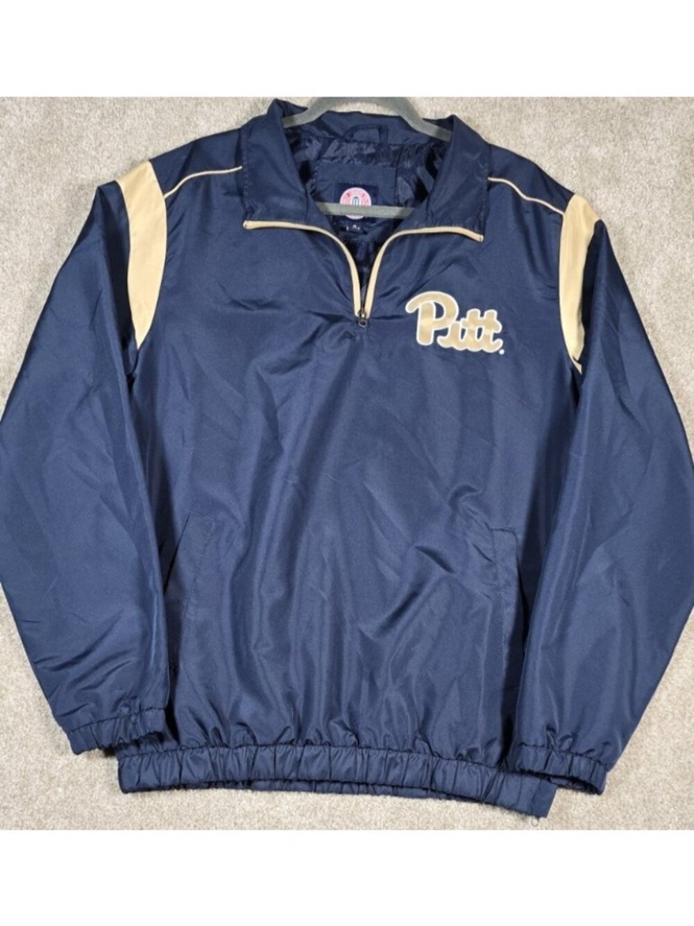 Pitt Panthers NCAA Long Sleeve 1/4 Zip Pullover Lined Windbreaker Jacket Men's M